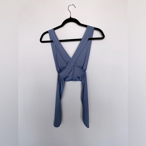 Urban Outfitters blue wrap top - Picture 2 of 2